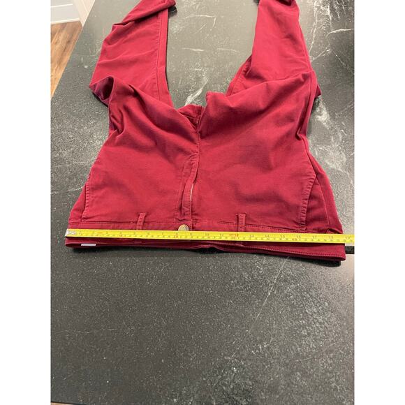 American Eagle Outfitters Maroon Red Twill skinny pant 18 - Picture 7 of 10
